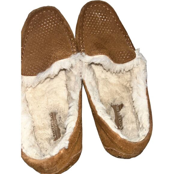 Koolaburra by UGG Moccasin Slippers Lezly Perf Brown Sz 7 slip on suede fuzzy - Picture 4 of 9